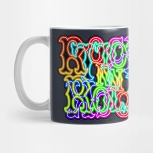 Glowing Neon Rainbow RocK n RolL Anagram Mug